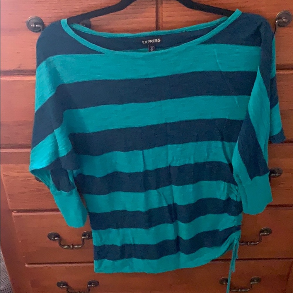 Striped Side tie up tunic lightweight sweater